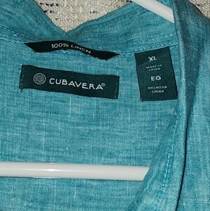 Cubavera Blue Lightweight Casual Button Down Shirt